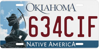 OK license plate 634CIF