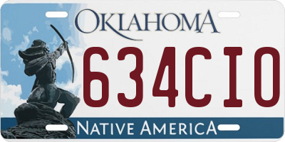 OK license plate 634CIO
