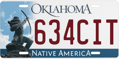 OK license plate 634CIT