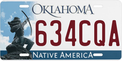 OK license plate 634CQA