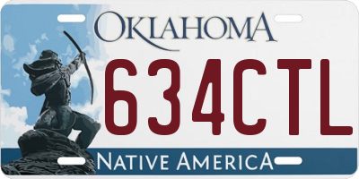 OK license plate 634CTL