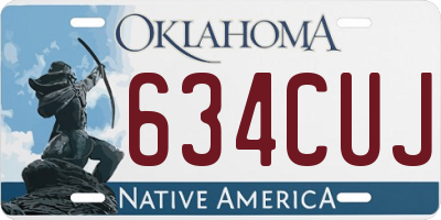 OK license plate 634CUJ