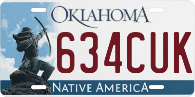 OK license plate 634CUK