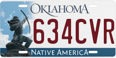 OK license plate 634CVR