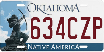 OK license plate 634CZP