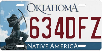 OK license plate 634DFZ