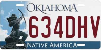 OK license plate 634DHV