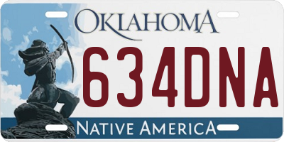 OK license plate 634DNA
