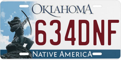 OK license plate 634DNF