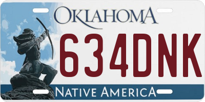 OK license plate 634DNK