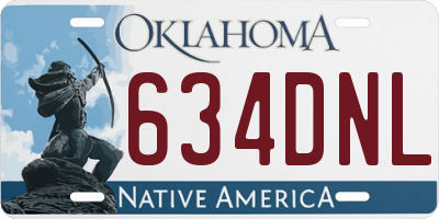 OK license plate 634DNL