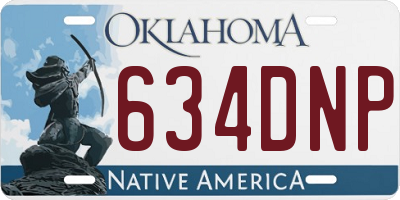 OK license plate 634DNP
