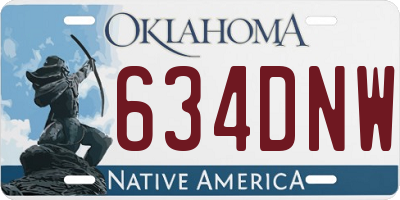 OK license plate 634DNW