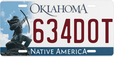 OK license plate 634DOT
