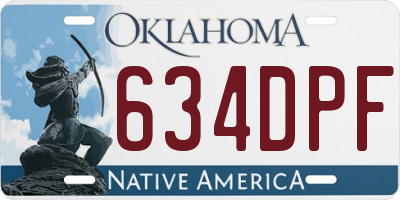 OK license plate 634DPF