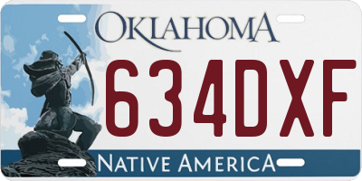 OK license plate 634DXF