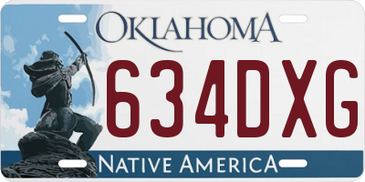 OK license plate 634DXG