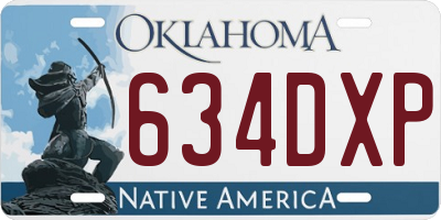 OK license plate 634DXP