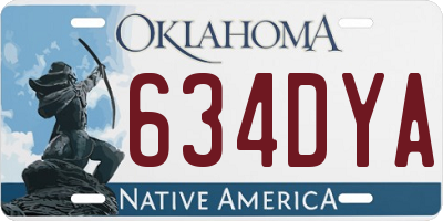 OK license plate 634DYA