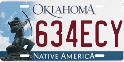 OK license plate 634ECY