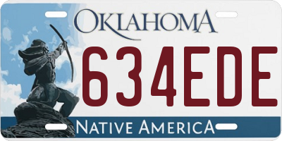 OK license plate 634EDE
