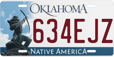 OK license plate 634EJZ