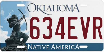 OK license plate 634EVR