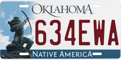 OK license plate 634EWA