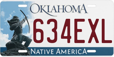 OK license plate 634EXL