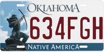 OK license plate 634FGH