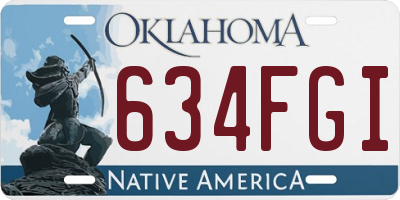 OK license plate 634FGI