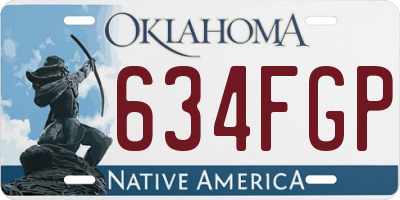 OK license plate 634FGP