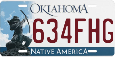OK license plate 634FHG