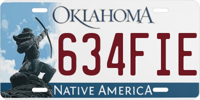 OK license plate 634FIE