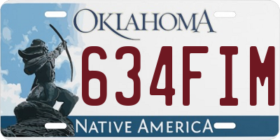 OK license plate 634FIM