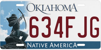 OK license plate 634FJG