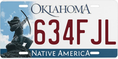 OK license plate 634FJL