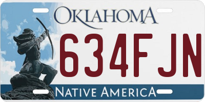OK license plate 634FJN