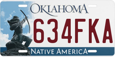 OK license plate 634FKA