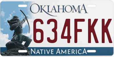 OK license plate 634FKK