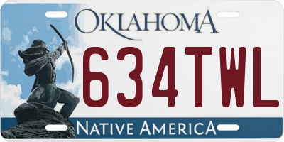 OK license plate 634TWL