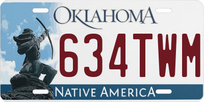OK license plate 634TWM