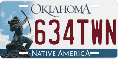 OK license plate 634TWN