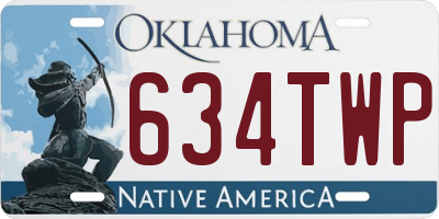 OK license plate 634TWP