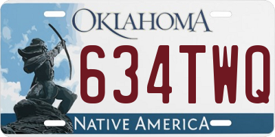 OK license plate 634TWQ