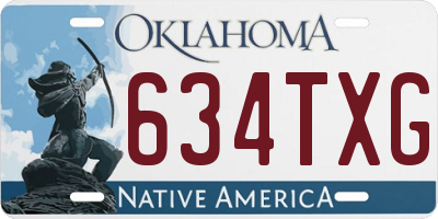 OK license plate 634TXG