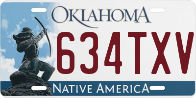 OK license plate 634TXV
