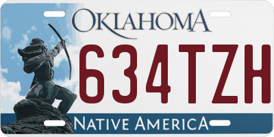 OK license plate 634TZH