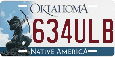 OK license plate 634ULB