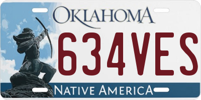 OK license plate 634VES